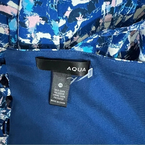 Aqua Dress Size XS Blue and Pink Abstract Geometric Sleeveless Above The Knee - Picture 6 of 6